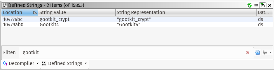 Gootkit strings